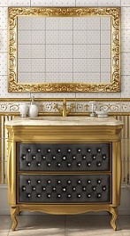 Misty Мебель для ванной Bogema 100 черная кожа/золото – фотография-1