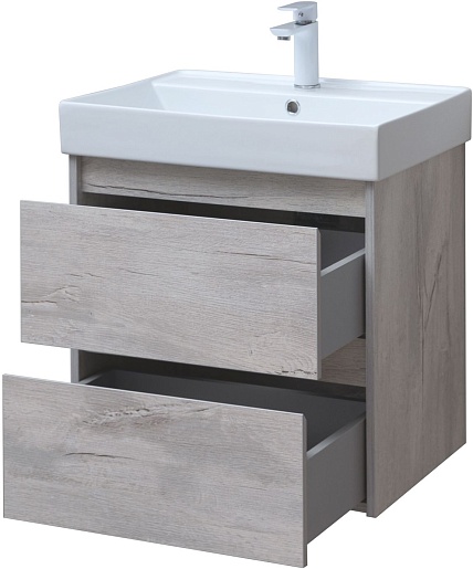 Aquanet Тумба под раковину Nova Lite 60 подвесная дуб белый – фотография-8