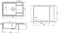 Florentina Мойка кухонная Липси 780 XL шампань – фотография-4