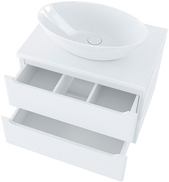 Mixline Тумба под раковину Виктория 70 подвесная белая софт – фотография-2