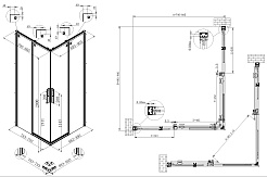 Vincea Душевой уголок Ultima 90x80 VSS-7UL8090CLG профиль брашированное золото стекло прозрачное – фотография-3