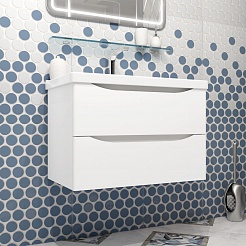 Opadiris Мебель для ванной Элеганс 80 с зеркалом подвесная белая матовая – фотография-6