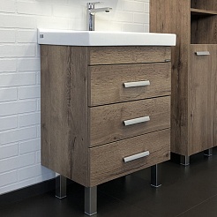 Comforty Тумба с раковиной Никосия 60Н дуб темный – фотография-1