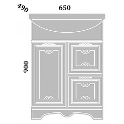 Sanflor Тумба с раковиной Адель 65 венге, патина серебро – фотография-4
