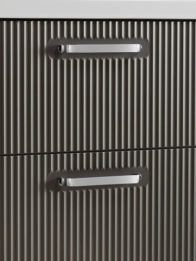 BelBagno Тумба с раковиной Due 80 подвесная Оружейная сталь ручки Хром полированный – картинка-5