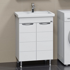 СанТа Тумба с раковиной Родос 60 белая – фотография-6