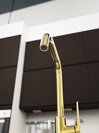 Tokito Смеситель для кухни KIN брашированное золото TOK-KIN-1013 – фотография-3