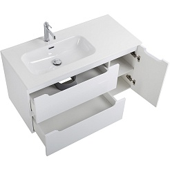 BelBagno Тумба под раковину Etna 100 L подвесная Bianco Lucido – фотография-6