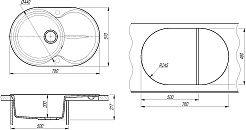 Florentina Мойка кухонная Лацио 780 серый шелк – фотография-4