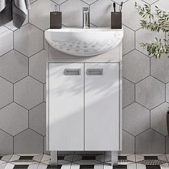 Акватон Тумба под раковину Бекка Pro 50 белая/дуб сомерсет – фотография-4