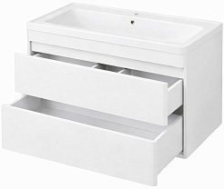 Vivon Тумба под раковину Atwood 90 подвесная белая матовая – фотография-6