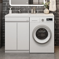 Onika Тумба под раковину Милтон Нова 58 под стиральную машину белая – фотография-3