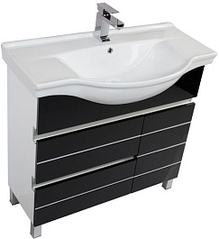 Aquanet Тумба с раковиной "Доминика 90" черная – фотография-6