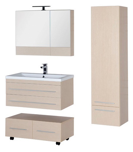 Aquanet Зеркальный шкаф "Нота 90" камерино светлый дуб – картинка-3