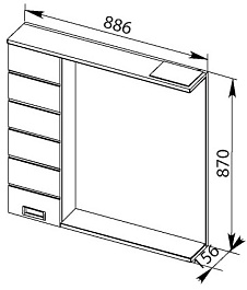 Aquanet Зеркальный шкаф "Доминика 90" R белый – фотография-6