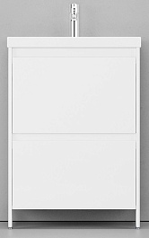 Velvex Тумба с раковиной напольная Klaufs 60 белая, 2 ящика – фотография-1