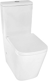 Azario Унитаз-компакт Quadro AZ-2175 безободковый с бачком с сиденьем микролифт белый – фотография-3