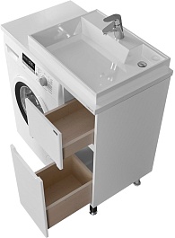 СанТа Мебель для ванной под стиральную машину Лондон 90 R белая – фотография-4