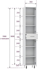 Onika Шкаф пенал Модерн 36 белый – фотография-9