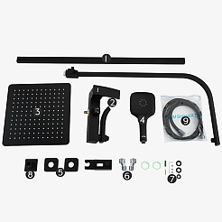 Gappo Душевая стойка G07-6 G2407-60 черная – фотография-2