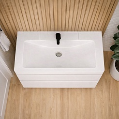 Vivon Тумба с раковиной Atwood 90 напольная белая матовая – фотография-3