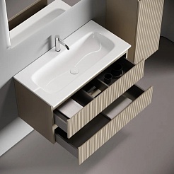 Sancos Тумба с раковиной Snob T 90 beige soft раковина Grace 91 CN7019 – фотография-3