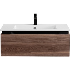 Cezares Тумба с раковиной Slider 80 с 2 ящиками дымчатый орех – фотография-12