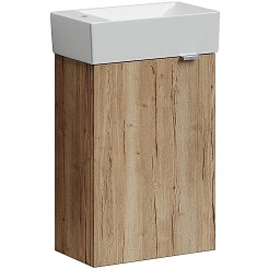 Sancos Тумба с раковиной Mini 35 L дуб галифакс натуральный раковина Element 37/21 L CN5008 – фотография-1