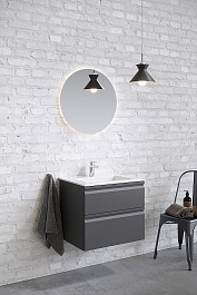 Aquatek Тумба с раковиной Вега 60 подвесная матовая серая – фотография-8