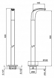 Webert Смеситель для раковины напольный Aria AI832301015084 Arenaria – фотография-5