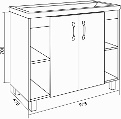 Grossman Тумба с раковиной Флай 100 дуб сонома/серая – фотография-5