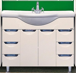 Misty Тумба для умывальника Жасмин 105 белая, эмаль – фотография-1