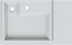 СанТа Мебель для ванной под стиральную машину Марс 80 L белая/янтарное дерево – фотография-8