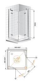 Cezares Душевой уголок VERONA-W-A-2-90-P-Cr – фотография-4
