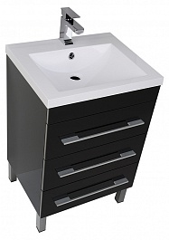 Aquanet Мебель для ванной Верона 58 черная напольная (230311) – фотография-6