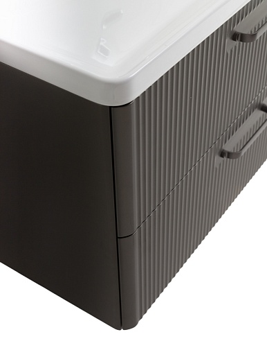 BelBagno Тумба с раковиной Due 80 подвесная Оружейная сталь ручки Матовый тёмный никель – картинка-5