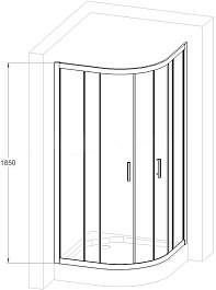 Royal Bath Душевой уголок 100/100 HKD RB100 HKD-C-CH – фотография-3