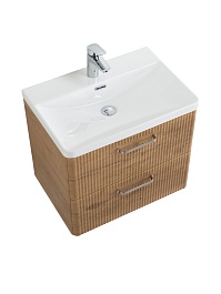 BelBagno Тумба с раковиной Due 50 подвесная Rovere Nature ручки Матовый атласный никель – фотография-8