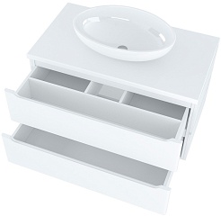 Mixline Тумба под раковину Виктория 90 подвесная белая софт – фотография-2