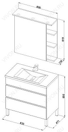 Aquanet Зеркальный шкаф "Лаконика 85" – фотография-3