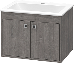 Misty Тумба с раковиной Пайн 60 подвесная дуб уайт-ривер серо-коричневый – фотография-2