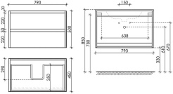 Sancos Тумба с раковиной Libra 80 дуб галифакс натуральный раковина Element 81 CN7005 – фотография-5