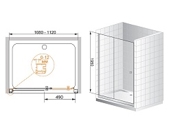 Cezares Душевая дверь в нишу ANIMA-W-BF-1-110-P-Cr – фотография-3
