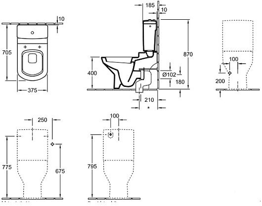 Villeroy & Boch Унитаз-компакт "Sentique" 5625 10 01 – картинка-3