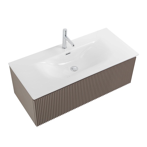 BelBagno Тумба под раковину Uno 100 с 1 ящиком подвесная Бежевый матовый – фотография-6