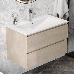 Teymi Тумба с раковиной Laina 80 подвесная дуб светлый – фотография-2