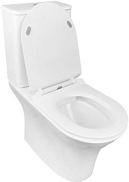 Azario Унитаз-компакт Fretta Round AZ-7121 безободковый с бачком с сиденьем микролифт белый – фотография-7