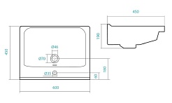 Equil Тумба с раковиной Lago 60 2 ящика подвесная белая/дерево – фотография-5