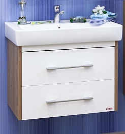 Sanflor Тумба с раковиной Ларго 2 70 вяз швейцарский, белая, Q 70 – фотография-1