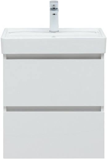 Aquanet Тумба с раковиной Вега 70 подвесная белая глянцевая – картинка-3